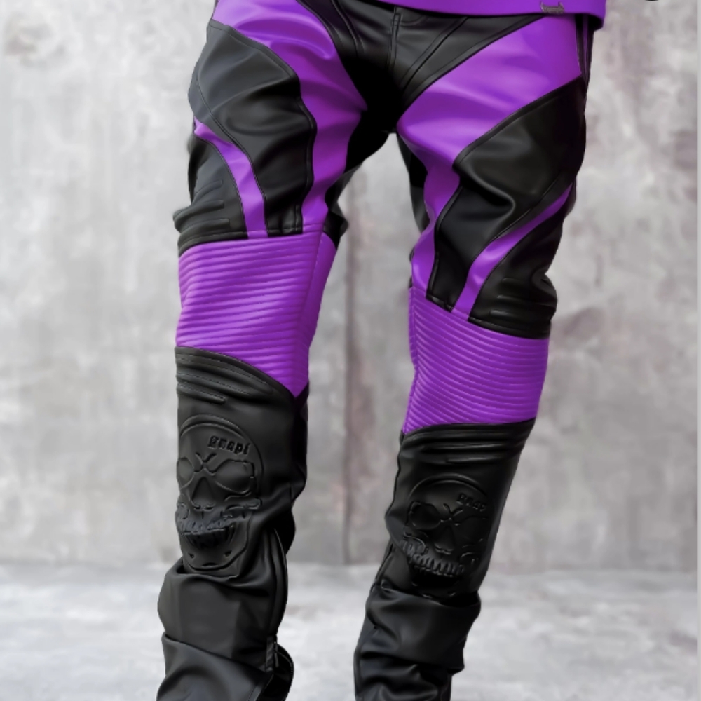 Mens moto leather pants